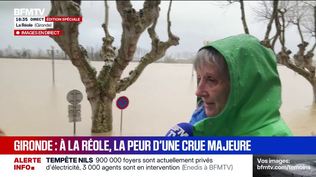 Tempête Nils: en Gironde, l'eau continue de monter et suscite l'inquiétude des riverains
