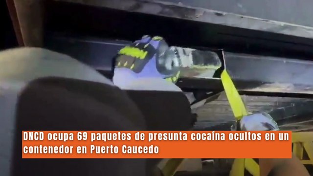 DNCD ocupa 69 paquetes de presunta cocaína ocultos en un contenedor en Puerto Caucedo