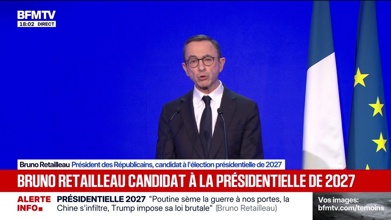 Bruno Retailleau annonce sa candidature pour la présidentielle de 2027