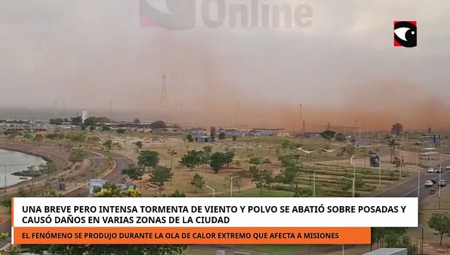 Tormenta de viento y polvo se abatió sobre Posadas y causó daños en varias zonas de la ciudad