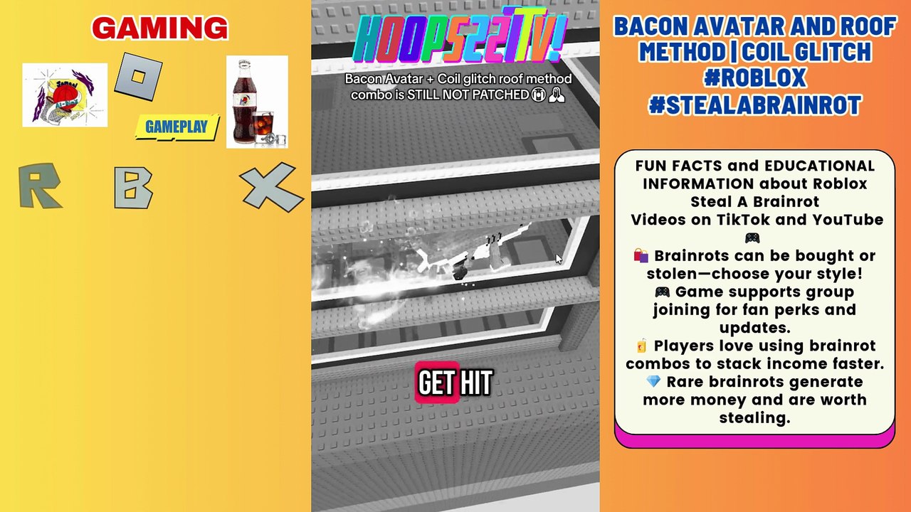 #TikTok✨ #ROBLOX GAMEPLAY🎮🕹️👾 Ep4 Bacon avatar and roof method | coil glitch #roblox #stealabrainrot