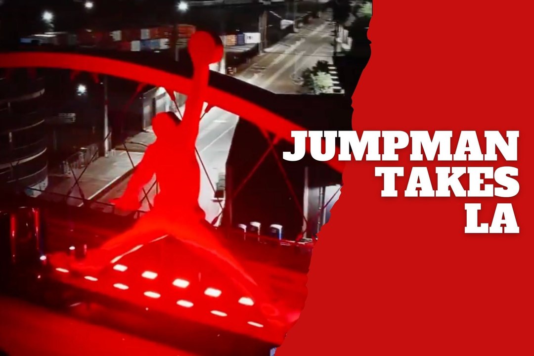 Jordan Brand turns heads in Los Angeles with giant Jumpman at NBA All-Star Weekend