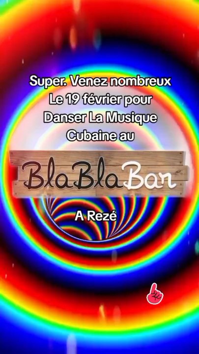 Bonjour 🌞 Venez nombreux comme d'habitude au Bla Bla Bar à Rezé le 19 février  à partir de 20 h 30. Venez danser et chanter au ritmo de lRéservations ☎️ au 06 76 82 69 02Merci d' avance 😘