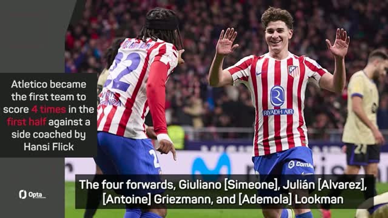 Simeone enjoys 'night to remember' as Atletico hammer Barca