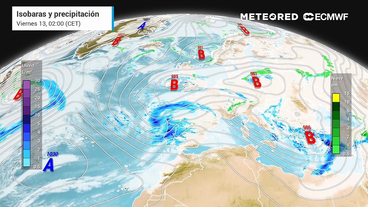 Temporal de Oriana en España