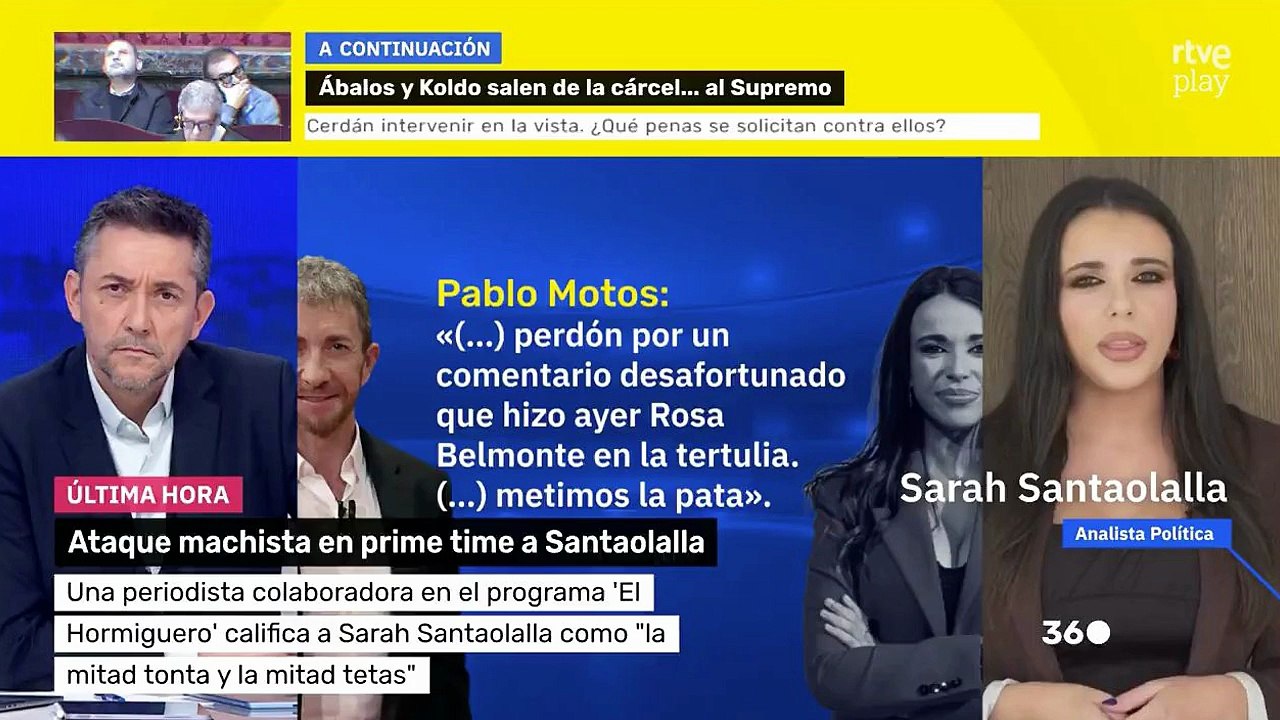 ¡No es magia, son tus impuestos! Javier Ruiz (TVE) regala minutos a Sarah Santaolalla para victimizarse por el jocoso "mitad tonta, mitad tetas"
