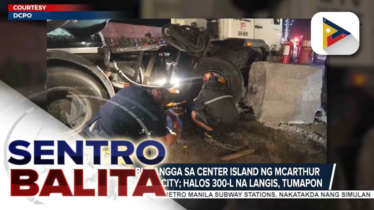 Halos 300 litro ng krudo, tumagas matapos maaksidente ang isang fuel tanker sa Davao City | ulat ni Janessa Felix - PTV Davao