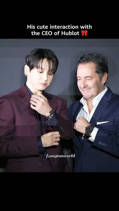 His cute interaction with the CEO of Hublot!#Voteforbts#Namjoon#Seokjin#Yoongi#Jhope#Jimin#Taehyung#Jungkook