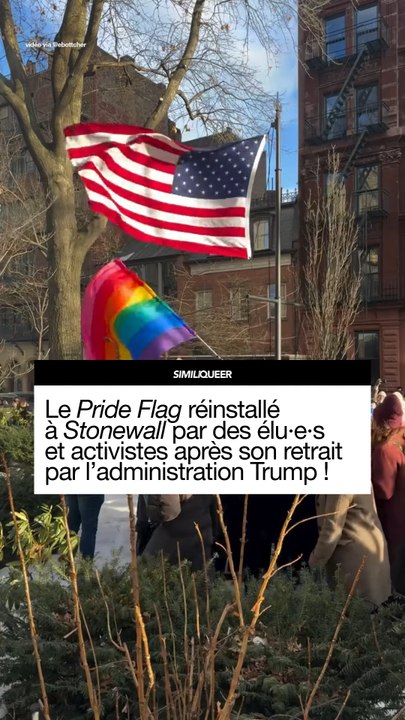 Le Pride Flag flotte à nouveau au Stonewall National Monument ! Jeudi 12 février, des élu·e·s de New York, des militant·e·s LGBTQ+ ont hissé le drapeau après que Trump l’avait fait retirer et remplacer par un drapeau des USA.