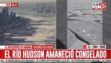 Imponente nevada en la ciudad de Nueva York congeló completamente el Río Hudson