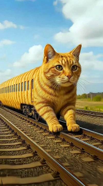 बिल्ली🧐 वाला रेल