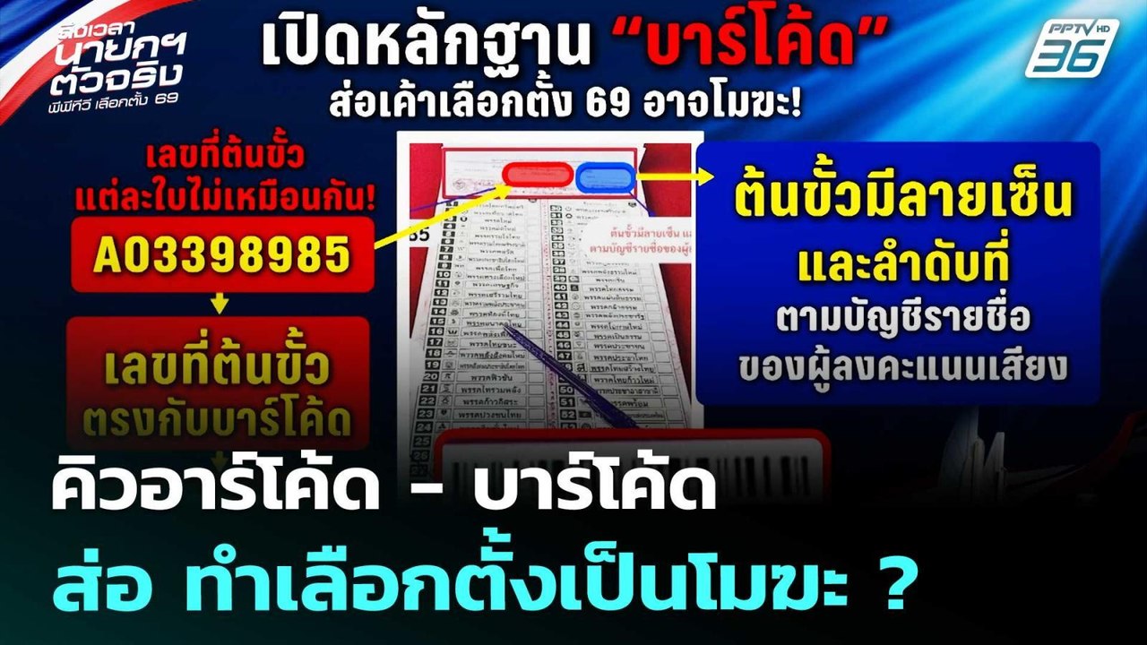 คิวอาร์โค้ด - บาร์โค้ด ส่อ ทำเลือกตั้งเป็นโมฆะ...