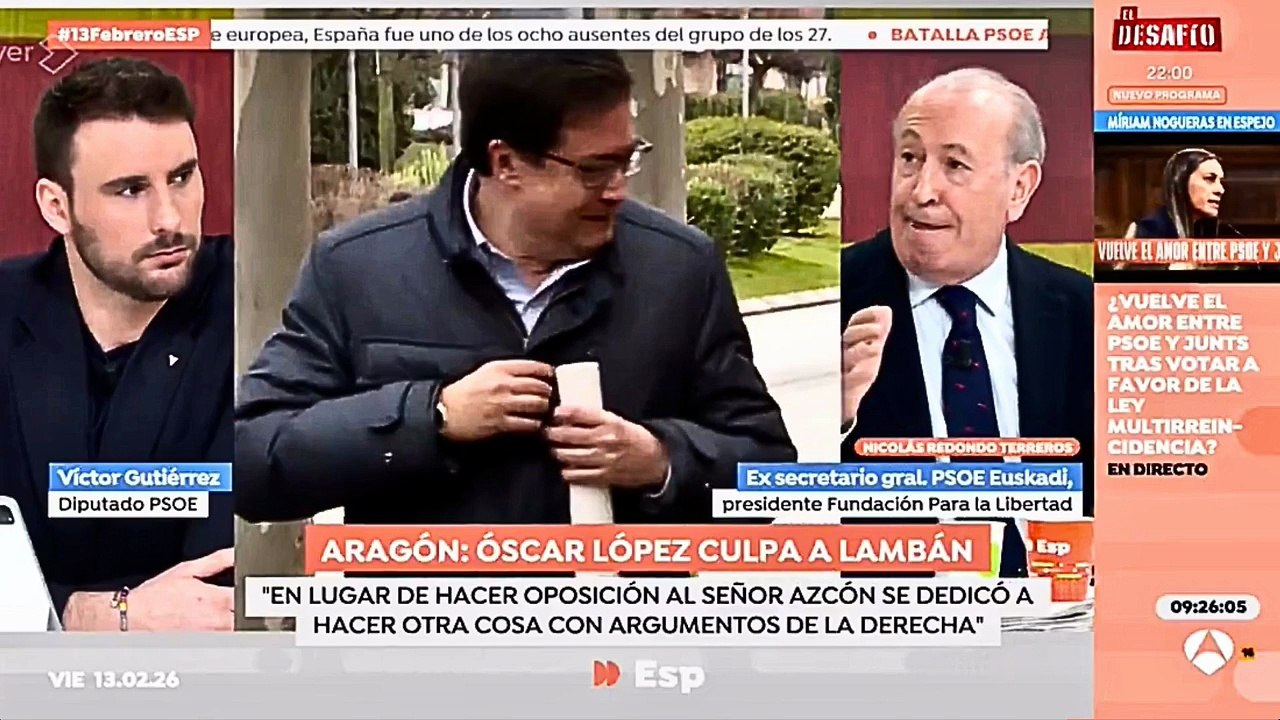 Nicolás Redondo durísimo contra Óscar López por su ataque a Lambán: «Inmoralidad absoluta»