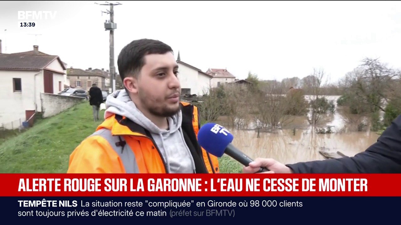 Alerte rouge sur la Garonne: "On utilise des générateurs pour avoir l'électricité", déplore cet habitant du Lot-et-Garonne