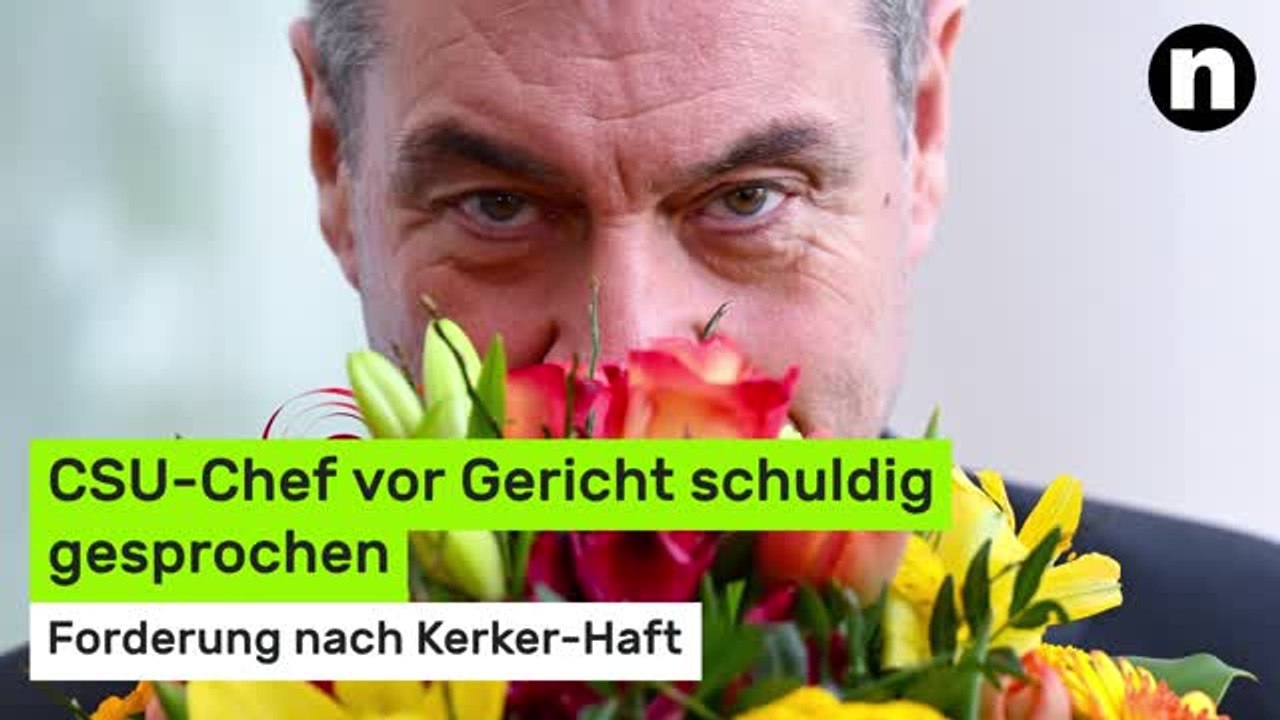 Markus Söder vor dem Stockacher Narrengericht: CSU-Chef vor Gericht schuldig gesprochen - Forderung nach Kerker-Haft