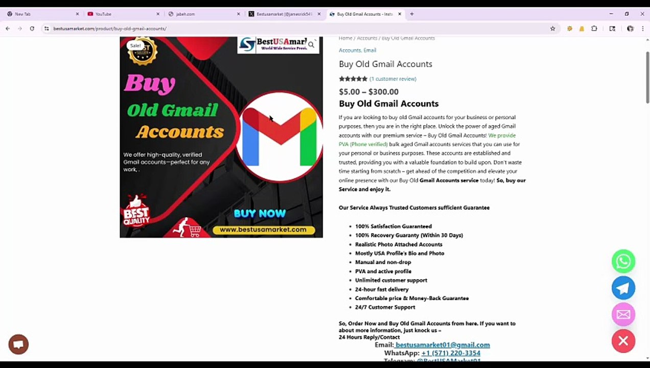 New Update To Buy Old Gmail Accounts In (Bestusamarket)