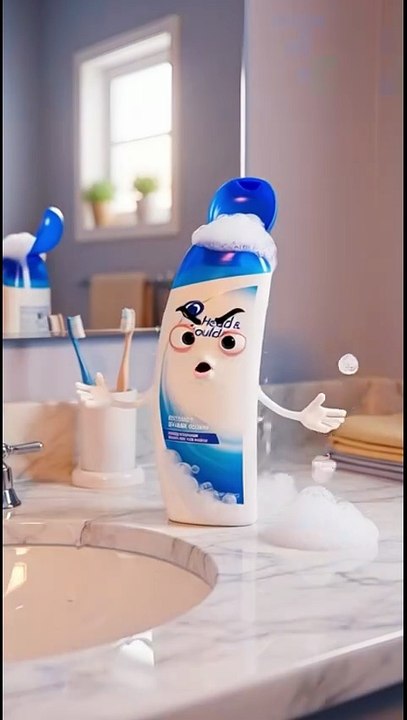 Bath Shampoo Bottle Funny & Angry Mood