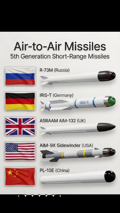 Top 5 Deadliest 5th Gen Air-to-Air Missiles in the World! 🚀 #MilitaryTech