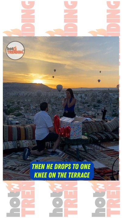 Man surprises girlfriend with an ADORABLE terrace proposal during their trip to Cappadocia