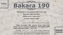 Esad Mansur - Bakara Suresi Tefsiri 190
