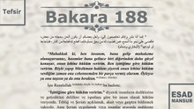 Esad Mansur - Bakara Suresi Tefsiri 188