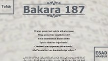 Esad Mansur - Bakara Suresi Tefsiri 187