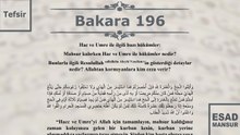 Esad Mansur - Bakara Suresi Tefsiri 196