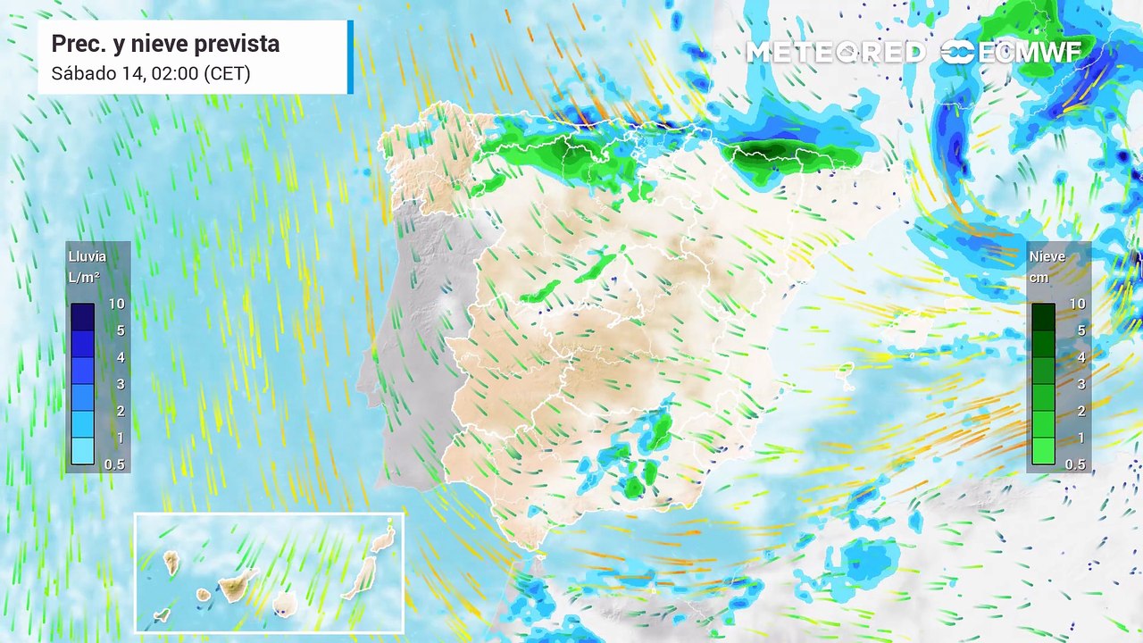 El paso de Oriana dejará precipitaciones esta jornada