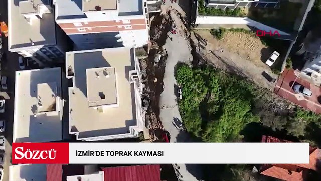 İzmir’de toprak kayması; 2 bina ve 7 araç zarar gördü