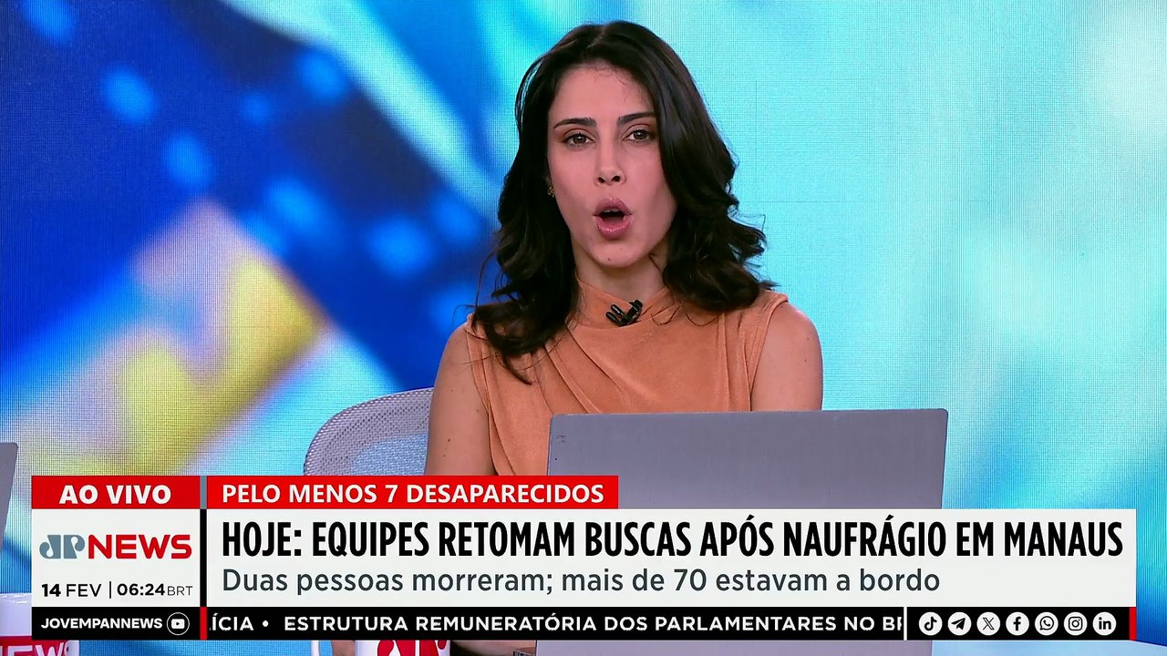 Equipes retomam buscas após naufrágio em Manaus