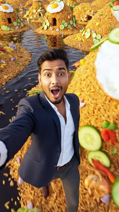 Thai Fried Rice Fantasy World 🌾🍳🔥 | पूरी दुनिया खाने से बनी! 😱 Vlog Magic 🍚🥢