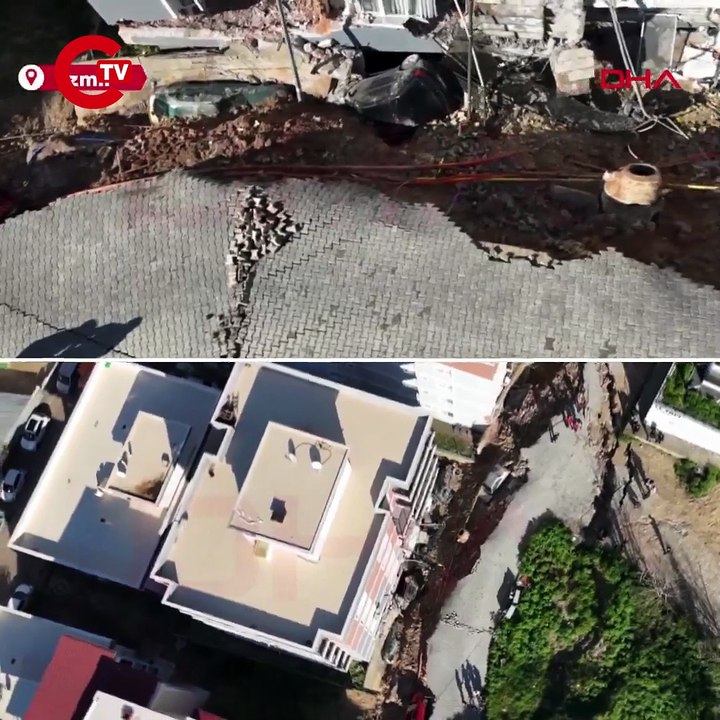 İzmir’de toprak kayması; 2 bina ve 7 araç zarar gördü