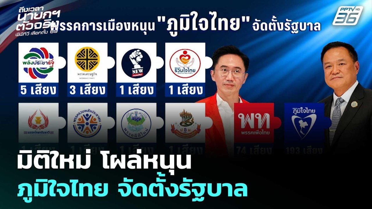 มิติใหม่ โผล่หนุน ภูมิใจไทย จัดตั้งรัฐบาล | เลื...