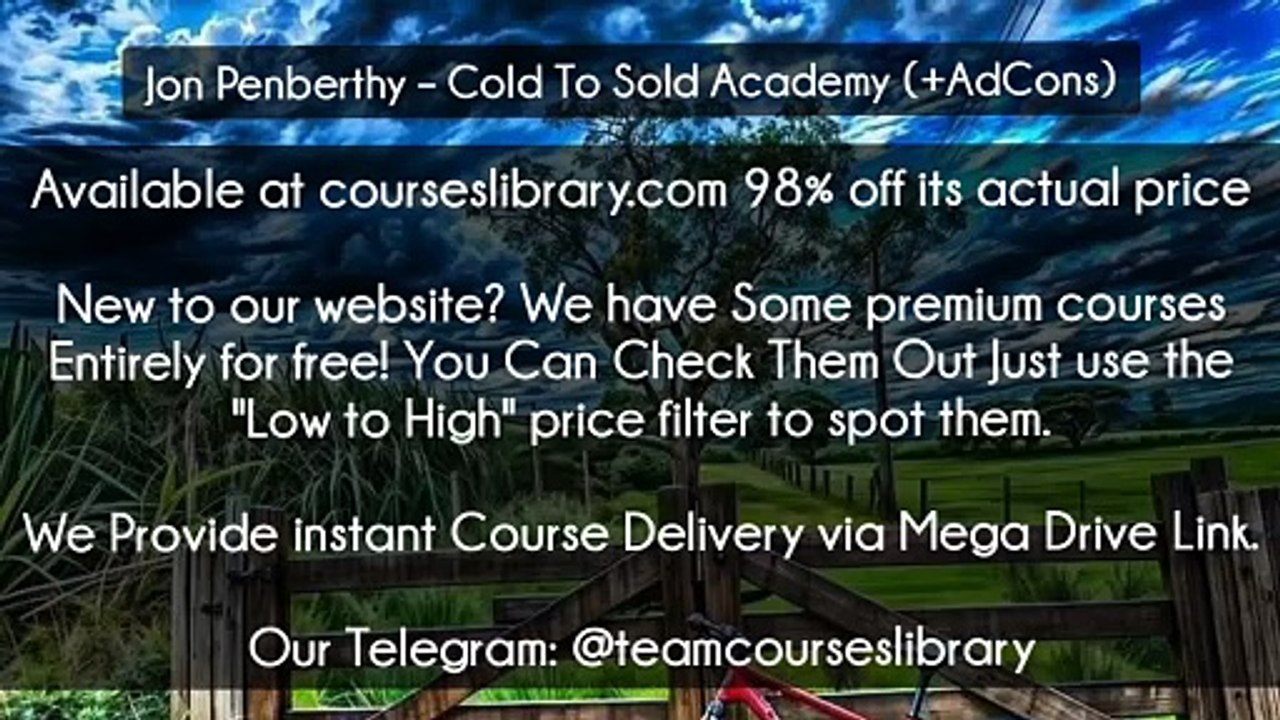 (CoursesLibrary.com) Jon Penberthy – Cold To Sold Academy (+AdCons)