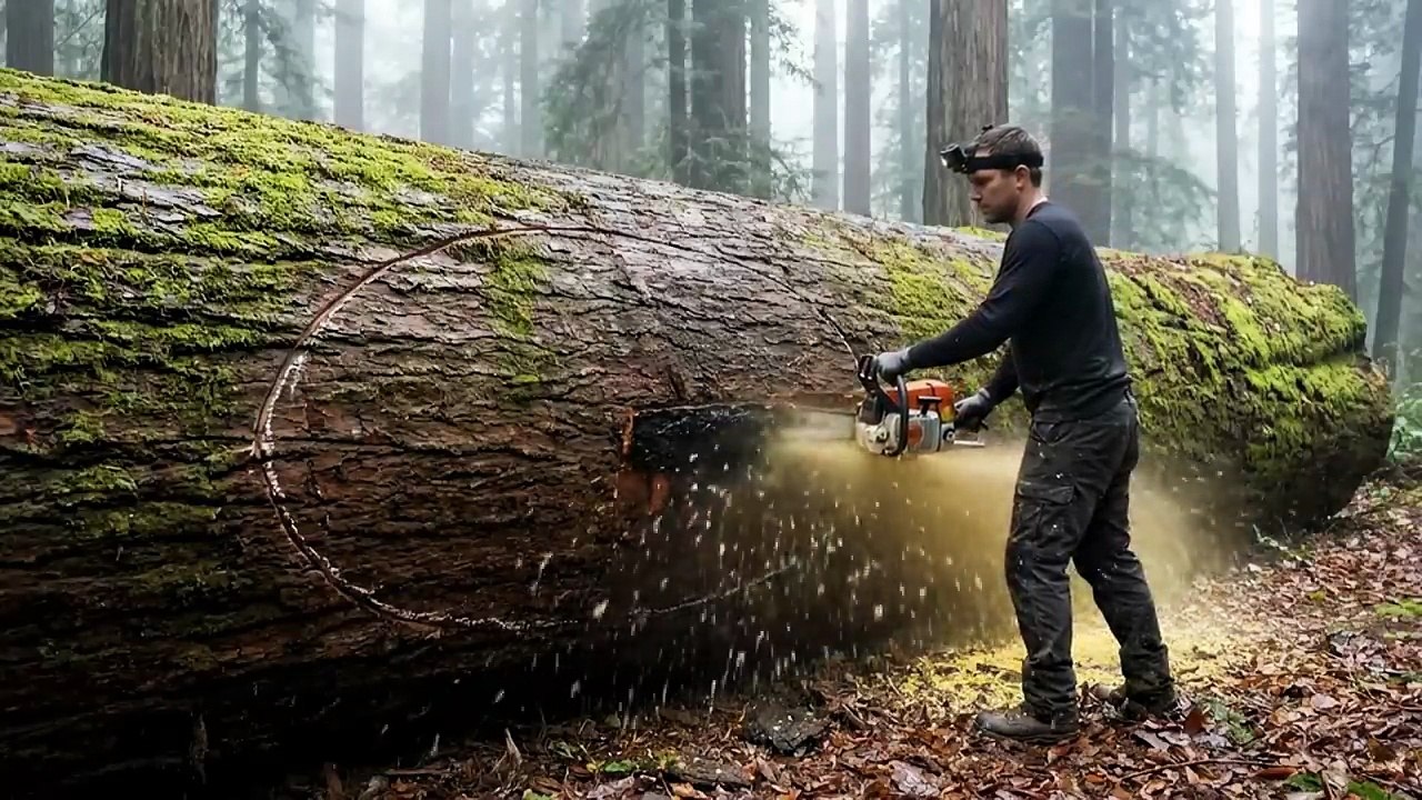 Building a house in the forest (ASMR) - This man built a mini house inside a tree trunk by himself