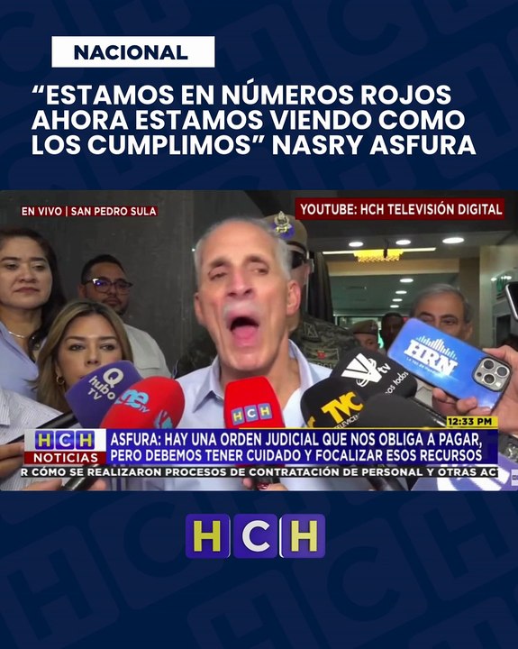 “Estamos en números rojos; debemos 17 mil millones y hay que pagarlos”, reveló el presidente de la República, Nasry Asfura.
