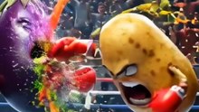 🥔 Potato vs  Eggplant – Relaxing ASMR Veggie Fight! 🥊✨|ASMR#shorts#asmr#animation#oddlysatisfying
