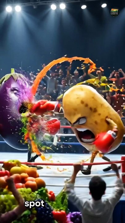 🥔 Potato vs  Eggplant – Relaxing ASMR Veggie Fight! 🥊✨|ASMR#shorts#asmr#animation#oddlysatisfying
