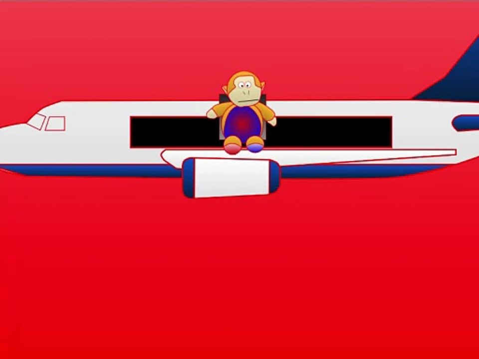 Plush-Looking Monkey Parachuting (Dream Animation)