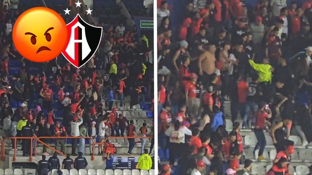 Afición de Atlas protagoniza disturbios en el Estadio Hidalgo tras perder 3-1 contra Pachuca