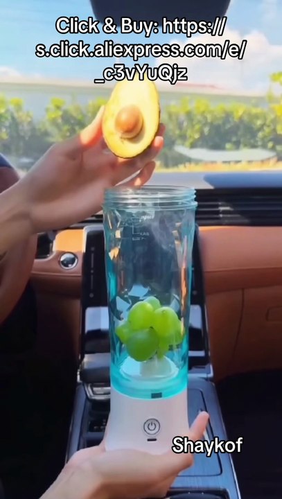 Portable Blender Electric Juicer – 380ml Mini Smoothie Maker with Stainless Steel Blades