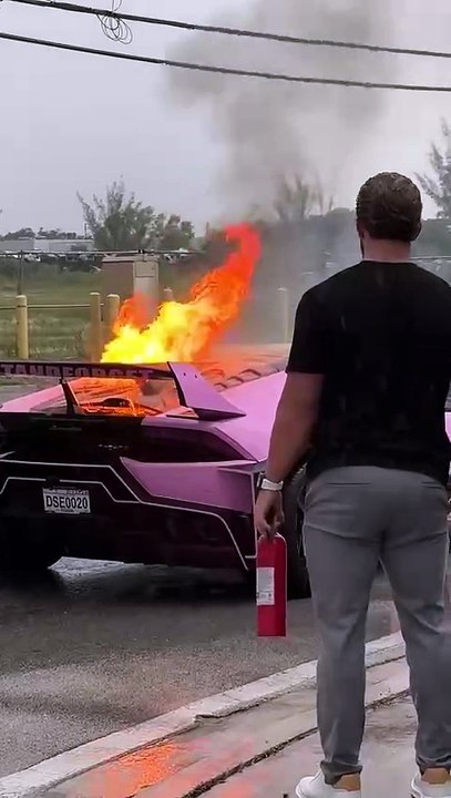 Watch my Lamborghini Huracán catching fire
