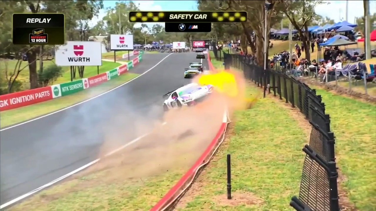12H Bathurst 2026 Race 2 Massive Crashes Fire