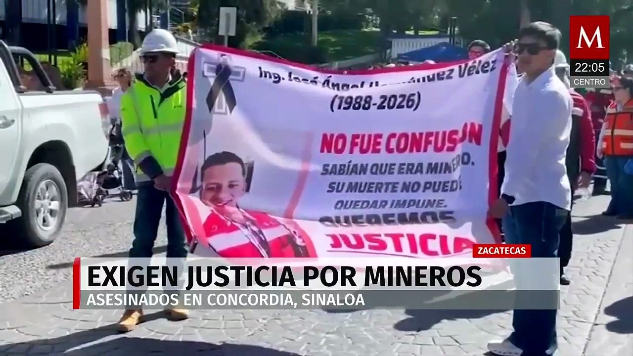 Protesta en Zacatecas exige justicia por mineros secuestrados y hallados en fosas en Sinaloa
