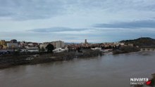 El río Ebro a su paso por Tudela a vista de dron