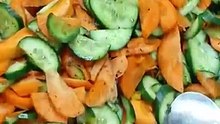 Carrot and cucumber #food # white rice