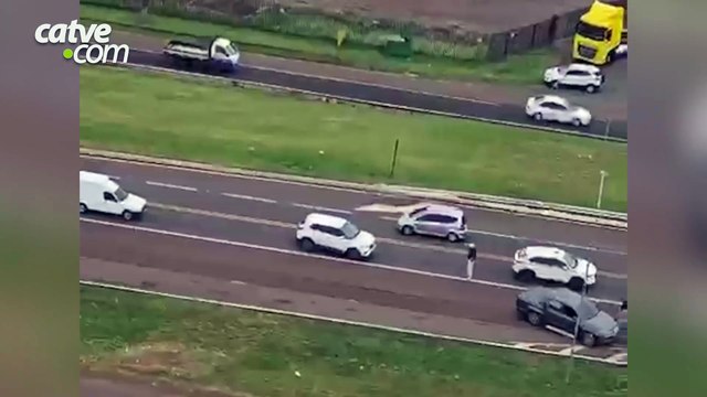 Imagens aéreas mostram apreensão na BR 277