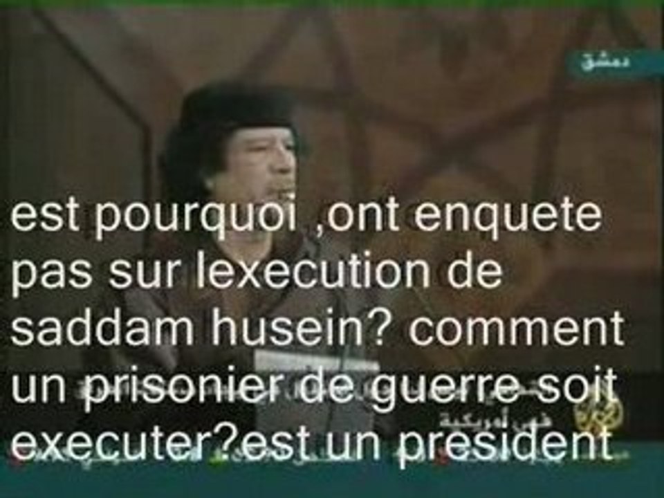 Kadafi parle au arabes(soustitrer)