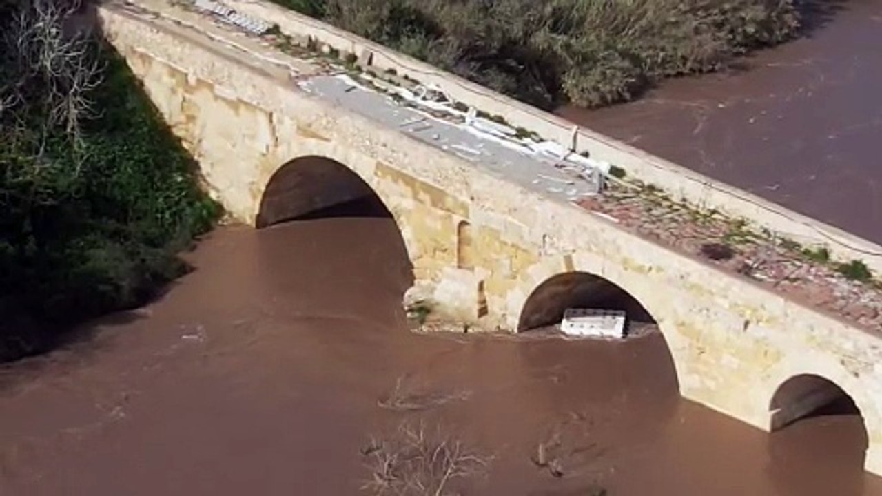 Il rio Mannu esonda a Porto Torres, le immagini dal drone sono impressionanti