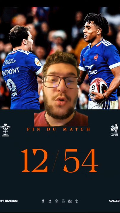 Les Bleus s'imposent largement à Cardiff pour ce deuxième match du Tournoi des Six Nations 12-54 face au Pays de Galles. La route vers le gain du tournoi et un grand chelem est plus que jamais l'objectif pour ce XV de France !